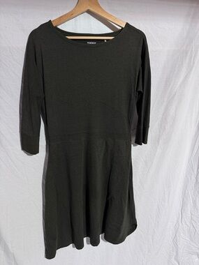 Toad and Co. dark green long sleeve organic cotton dress Size Small